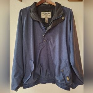 Tourney Gore-Tex Mens Golf Jacket Herringbone Navy Waterproof 1/4 Zip Size L